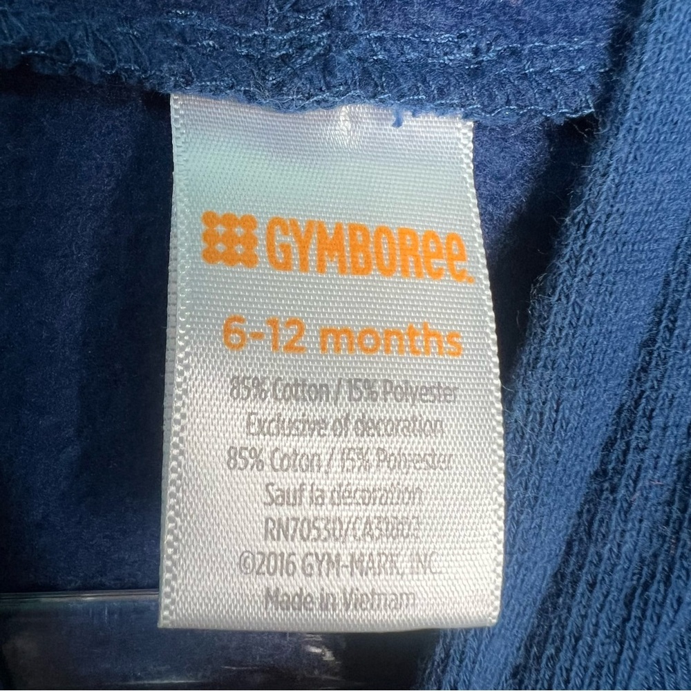Gymboree 6-12 Months Boys Blue Train Hooded Sweatshirt‎ - Picture 7 of 7